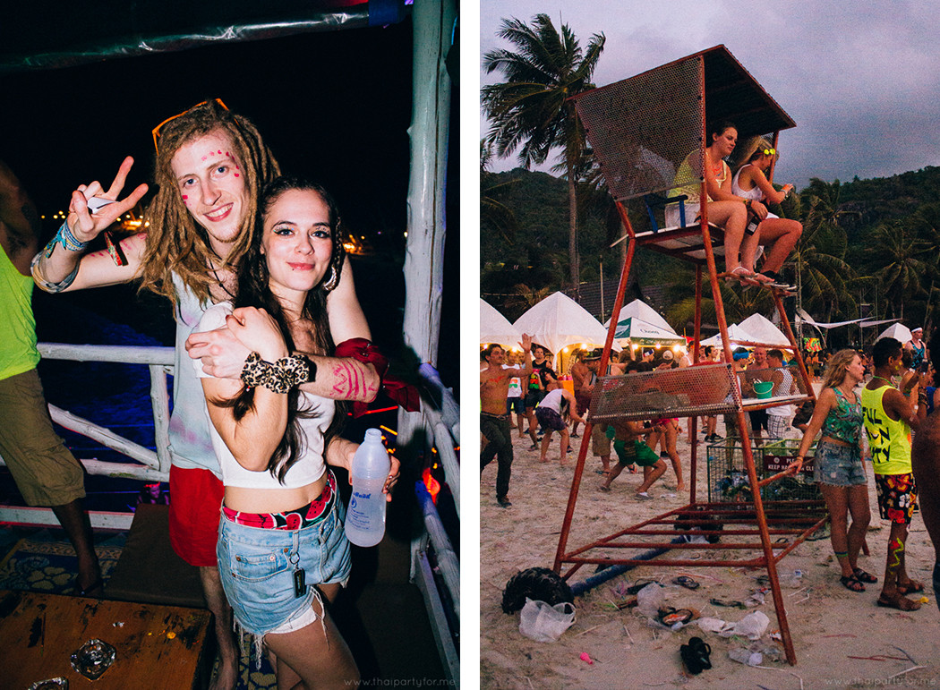 full moon party 15 february 2014: 2 photos. first - man and girl.
