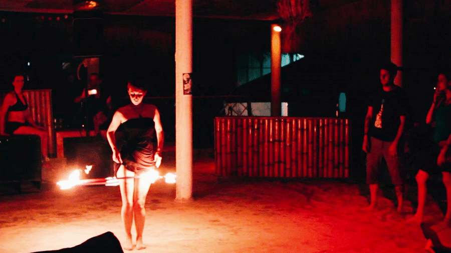 Girl with Hoop Full Moon Party June 2014 GIF 1