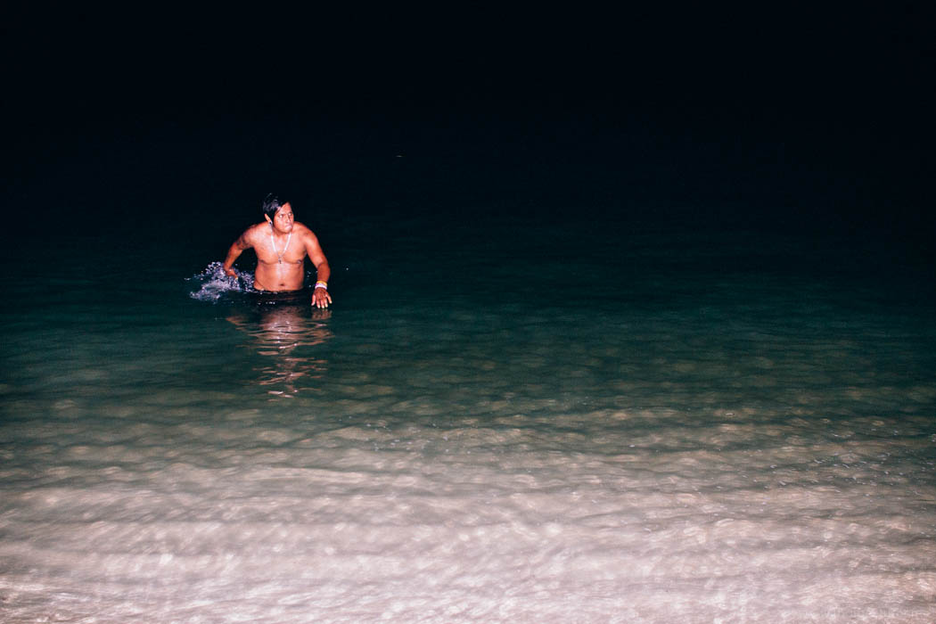 Full Moon Party September 2014 Photo 5. The guy comes out of the sea.