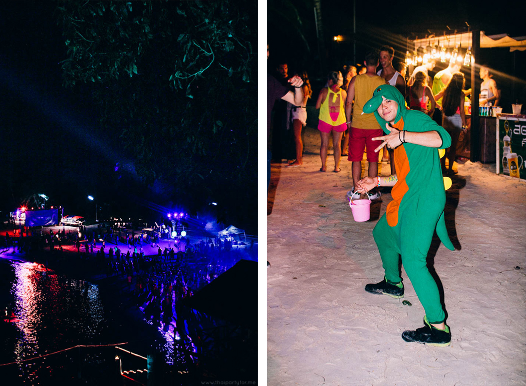 Full Moon Party September 2014 Photo 1. Wolf venues and man in costume dragon
